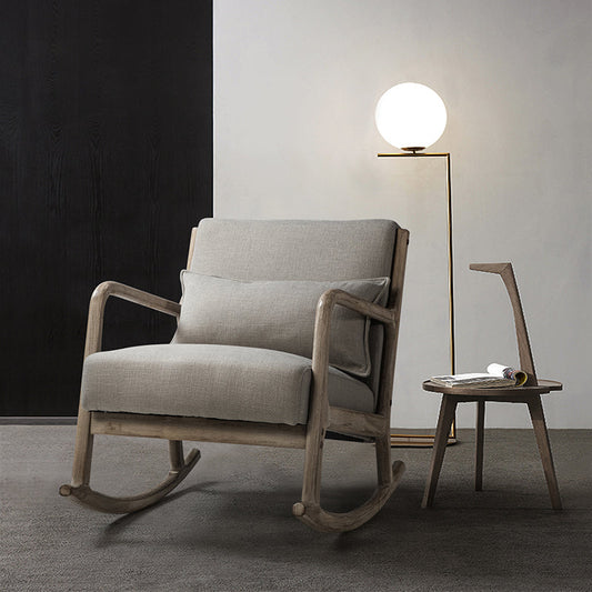 Ceferino Mid-Century Schaukelstuhl mit Lendenkissen