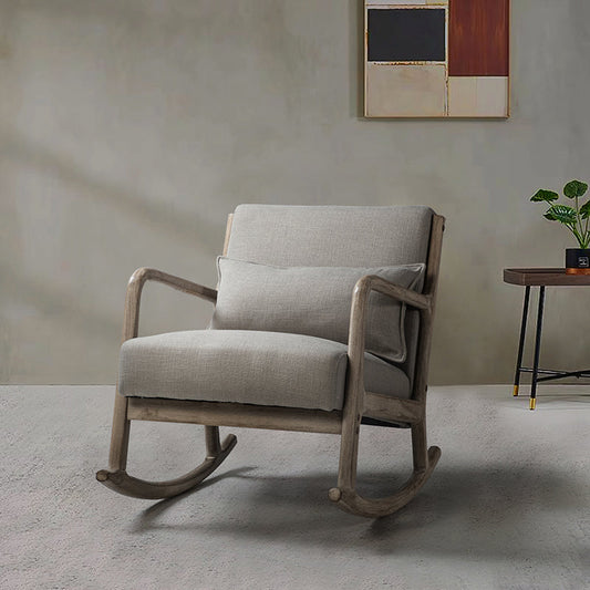Ceferino Mid-Century Schaukelstuhl mit Lendenkissen
