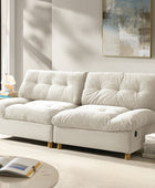 Loveseat with USB-C Ports, Storage & Tufted Design