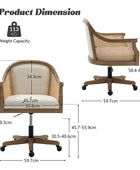 Audrey Rattan Task Chair - Drehbarer Sockel und geschwungene Sitzform