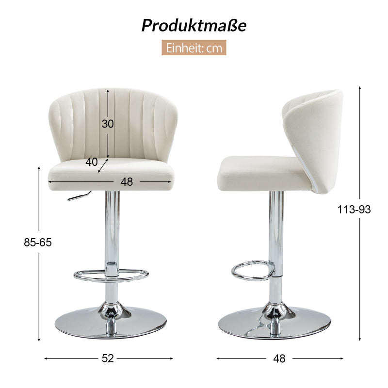 Troy Velvet Drehbarer Barhocker – Höhenverstellbar & Modernes Design