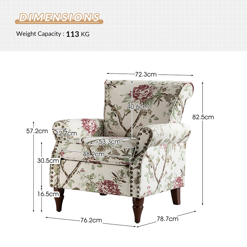 Artemisa Moderer Gepolsterter Sessel Mit Blumenmuster