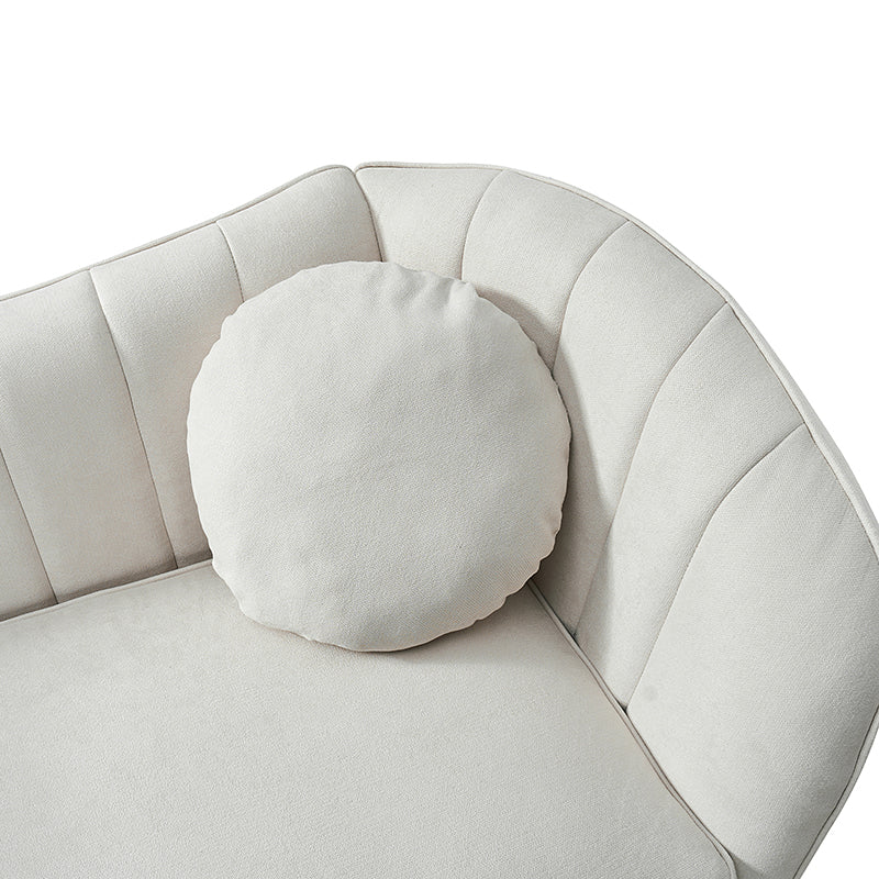 Emilio Loveseat mit goldenen Beinen und Plüschkissen