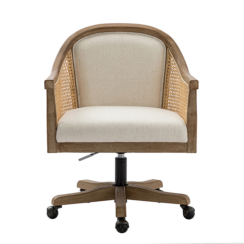 Audrey Rattan Task Chair - Drehbarer Sockel und geschwungene Sitzform