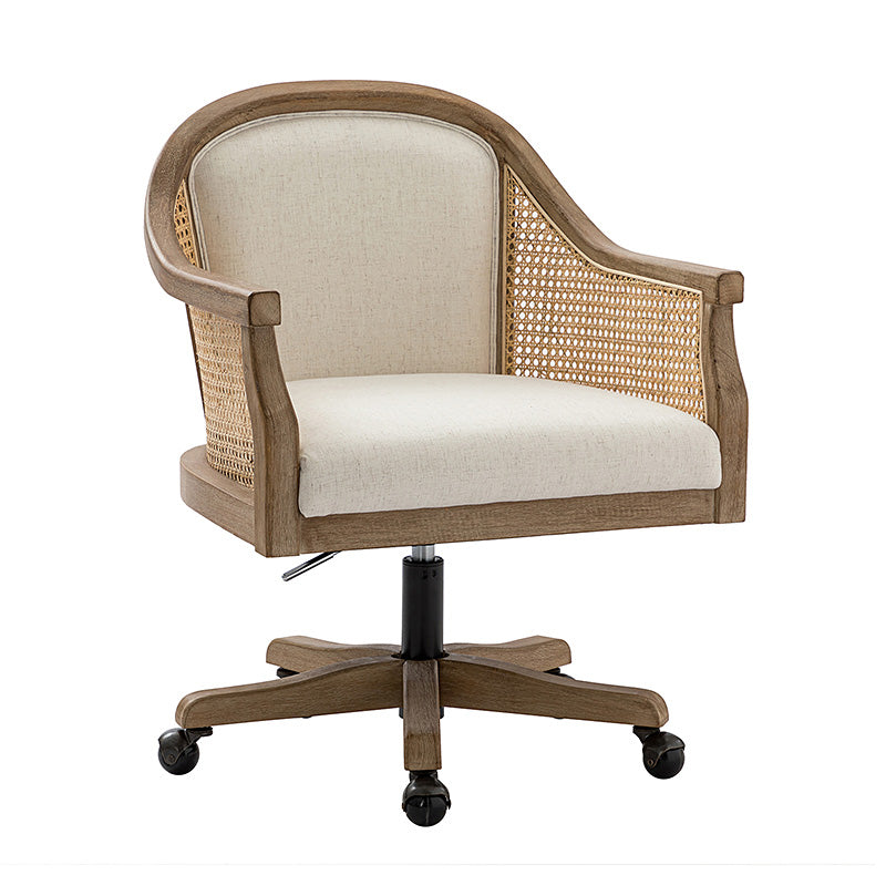 Audrey Rattan Task Chair - Drehbarer Sockel und geschwungene Sitzform
