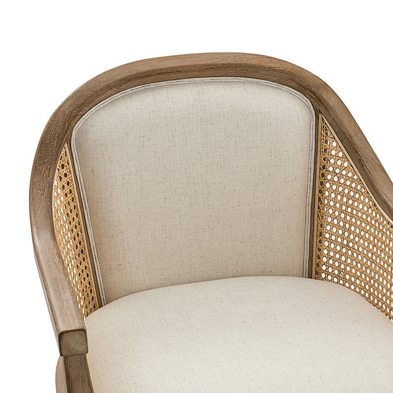 Audrey Rattan Task Chair - Drehbarer Sockel und geschwungene Sitzform