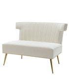 Megara Samt Armloses Wingback-Zweisitzer-Sofa