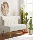Megara Samt Armloses Wingback-Zweisitzer-Sofa