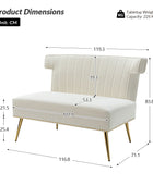Megara Samt Armloses Wingback-Zweisitzer-Sofa