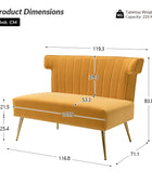 Megara Samt Armloses Wingback-Zweisitzer-Sofa