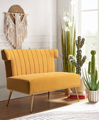Megara Samt Armloses Wingback-Zweisitzer-Sofa