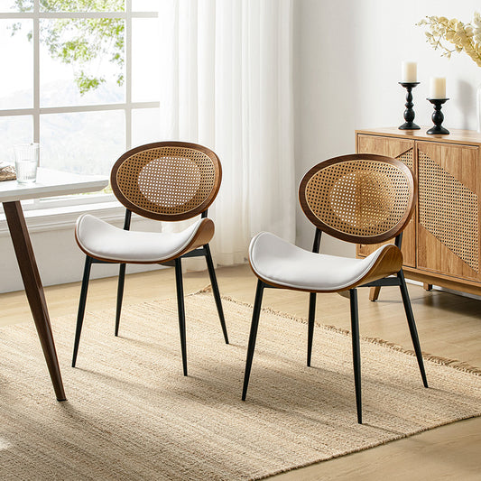 Flora Esstischstuhl mit gebogener Holzrückenlehne und Kissen 2er-Set