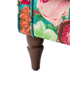 Modern Floral Pattern Upholstered Armchair with Wood Legs - HULALA HOME